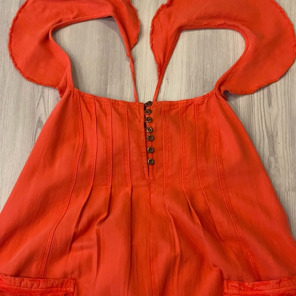 Anthropologie Pilcro Flutter Sleeve Coral Midi Dress - Picture 11 of 12